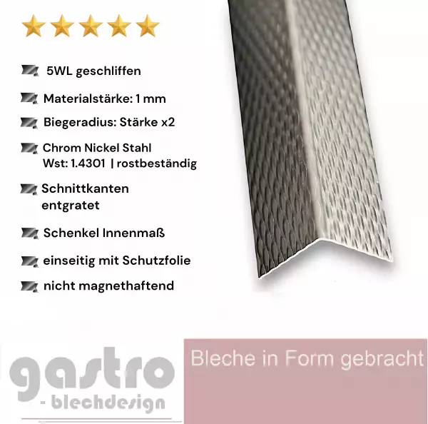 Edelstahl Winkel 5wl